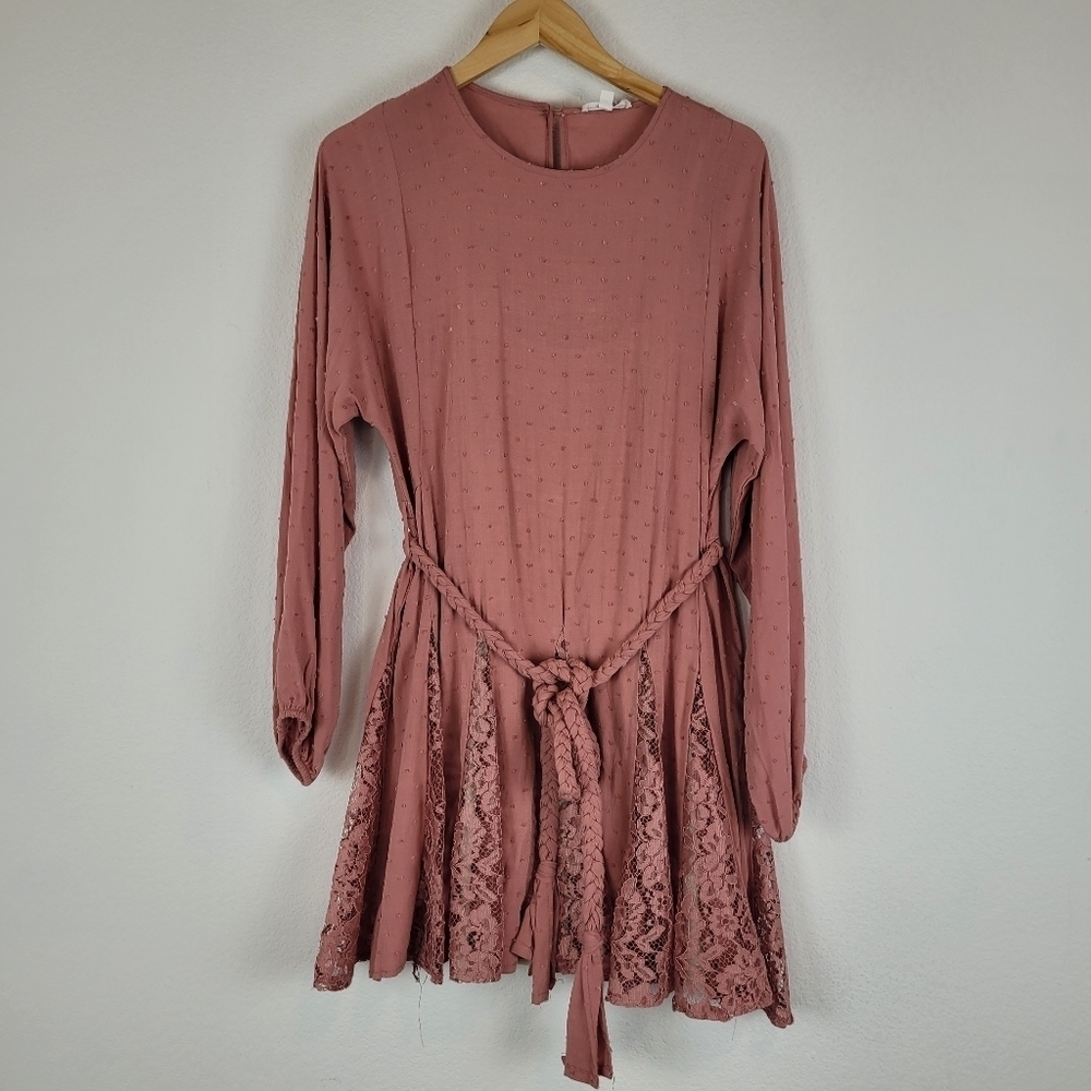 Blu pepper pink lace boho peasant dress - Picture 2 of 14
